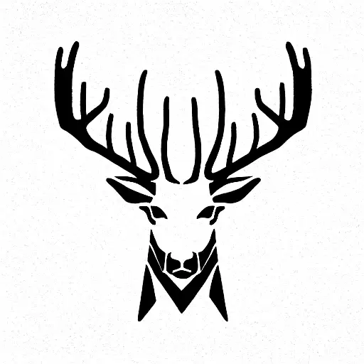 A male deer silhouette with the saying "may i stand unshaken" from red dead redemption 2 tattoo design idea