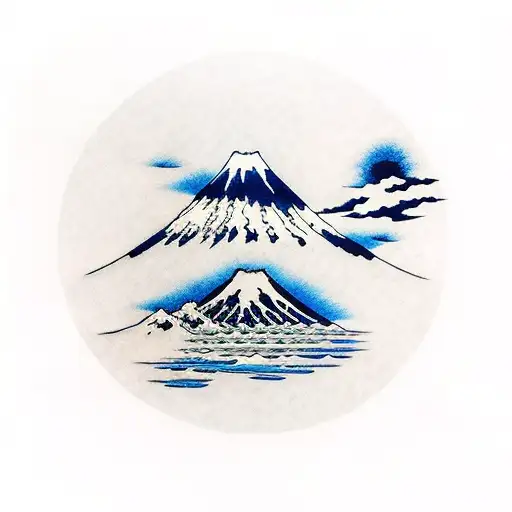 hokusai and mt. fuji tattoo design idea