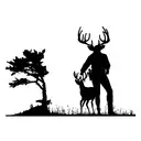 A male deer silhouette with the saying "may i stand unshaken" from red dead redemption 2 tattoo design idea