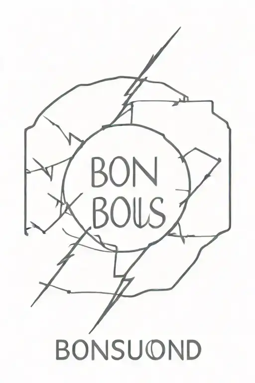 the words Bonusround with lighting bolt tattoo design idea