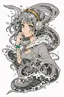 Gray eyes - dawn, steamboat siren, rain, separation, gray trace behind the screw of running foam. tattoo design idea