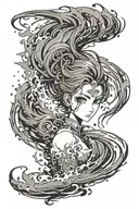 Gray eyes - dawn, steamboat siren, rain, separation, gray trace behind the screw of running foam. tattoo design idea