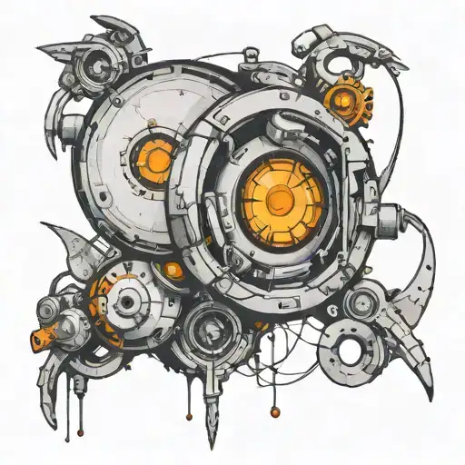 2 portal from game "Portal 2" themed tattoo tattoo design idea
