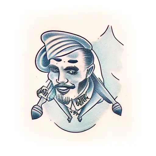 man in a gallow  tattoo design idea