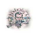 man in gallow  tattoo design idea