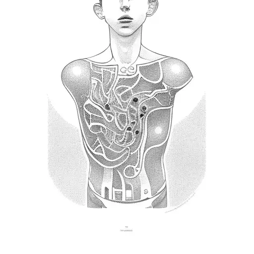 Torso that represents the beauty of youth in male teenagers. Timothee Chalamet body type tattoo design idea