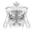 Torso with abs, armpits and nipples of youth in male teenagers. Timothee Chalamet body type tattoo design idea