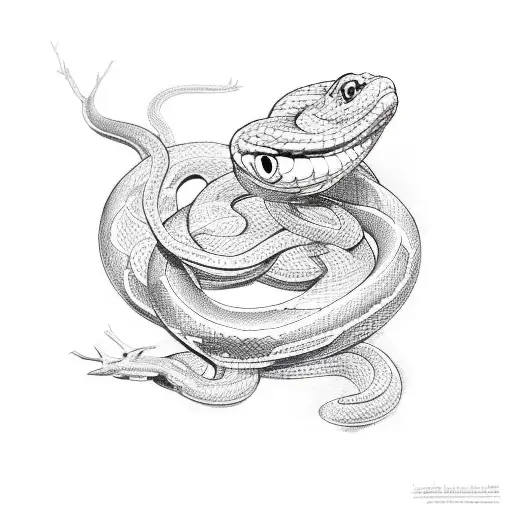 snake red eyes  tattoo design idea