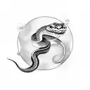 snake red eyes  tattoo design idea