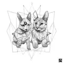 A brutalist-inspired tattoo featuring Dusty and Willow tattoo design idea