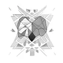 A brutalist-inspired tattoo featuring Dusty and Willow tattoo design idea