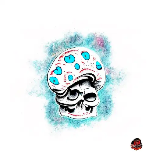 MUSHROOM CLOUD, SKULL tattoo design idea