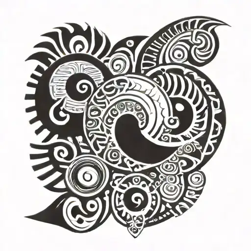 Maori Sun Dates tattoo design idea