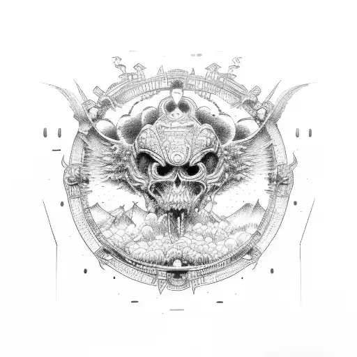 gate heaven tattoo design idea