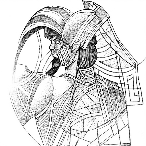 woman, Roman warrior  tattoo design idea