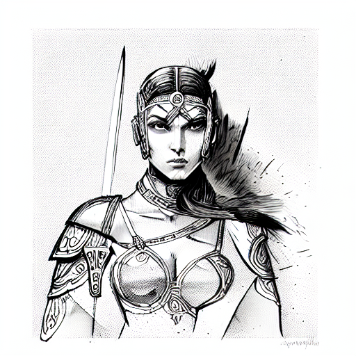 woman, Roman warrior  tattoo design idea