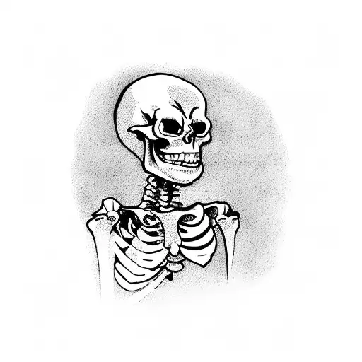 cartoon skeleton in a matching Hawaiian shirt and shorts in a lawn chair tattoo design idea