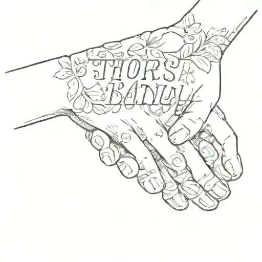 family holding hands with the words there are things that money can't buy tattoo design idea