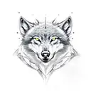 three agressive Wolf heads tattoo design idea