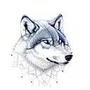 three agressive Wolf heads tattoo design idea