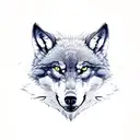 three agressive Wolf heads tattoo design idea