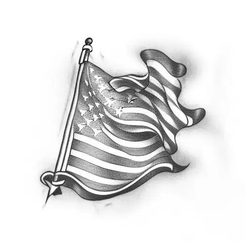 american flag 1776 furling   tattoo design idea