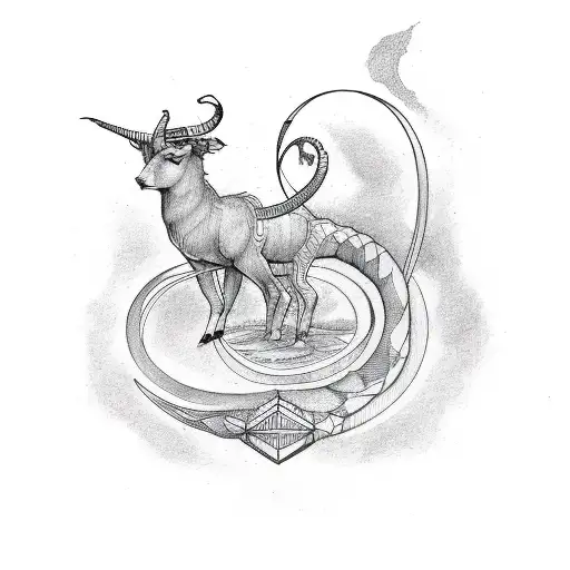 Capricorn constellation half sleeve  tattoo design idea