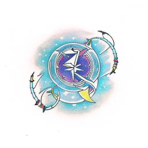 Capricorn constellation half sleeve  tattoo design idea