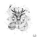 Capricorn constellation half sleeve  tattoo design idea