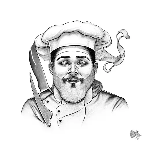Chef's knife tattoo design idea