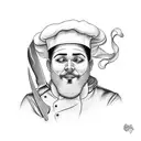 Chef's knife tattoo design idea