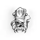 Chef's knife tattoo design idea