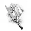 Chef's knife tattoo design idea