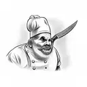 Chef's knife tattoo design idea