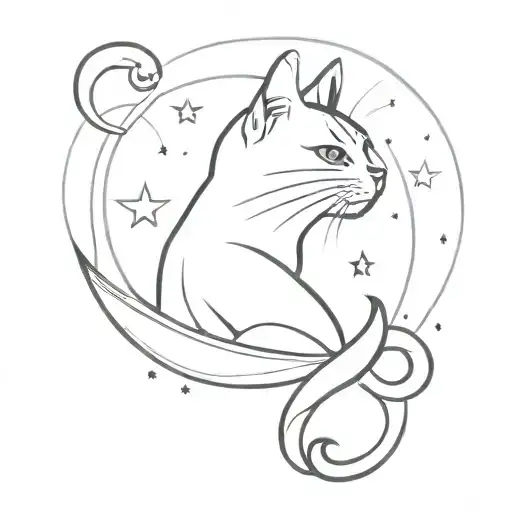 Cat In Space tattoo design idea
