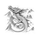 sleeping dragon mountains  tattoo design idea
