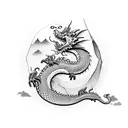 sleeping dragon mountains  tattoo design idea