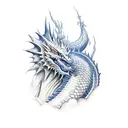 sleeping dragon body made of mountains  tattoo design idea