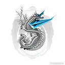 sleeping dragon body made of mountains  tattoo design idea