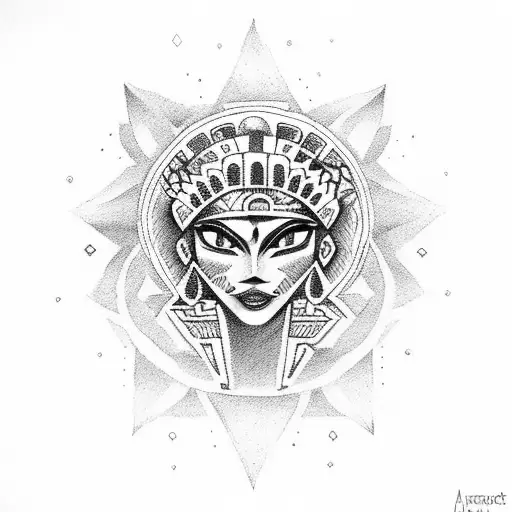 aztec sacrifice woman tattoo design idea