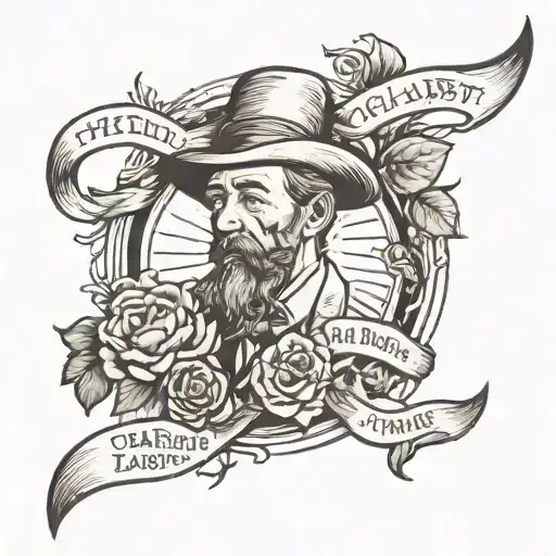 hey chatgpt can u make a tattoo sample on a bases of this proverb ' The man who blames others has a long way in his jour tattoo design idea