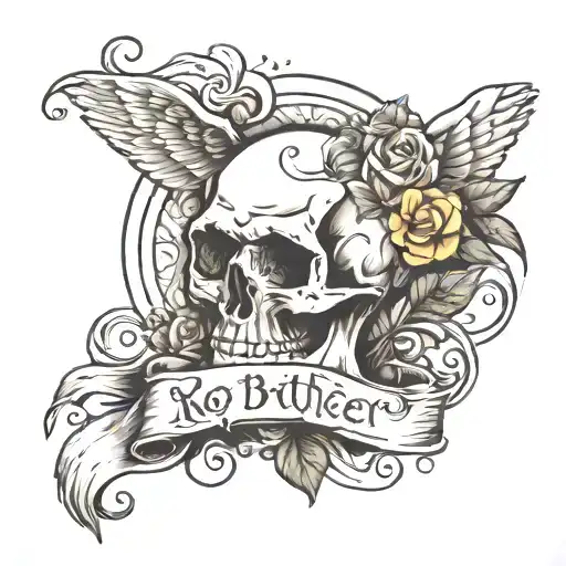 memorial rip brother  tattoo design idea