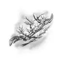 magpies & v-xi-xvii & xii-ix-xxi & Washington dc & cherry blossoms & sleeve tattoo design idea