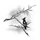 magpies & Roman numerals & Washington dc & cherry blossoms & sleeve tattoo design idea