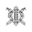 alcohol recovery, small, patchwork style  tattoo design idea