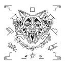 alcohol recovery, small, patchwork style  tattoo design idea