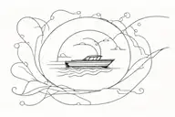 speed boat  tattoo design idea