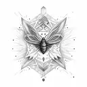 A moth emerging from a ghostface mask with a crescent moon overhead tattoo design idea