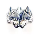 snarling Wolfs facing each other  tattoo design idea