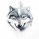 snarling Wolfs facing each other  tattoo design idea